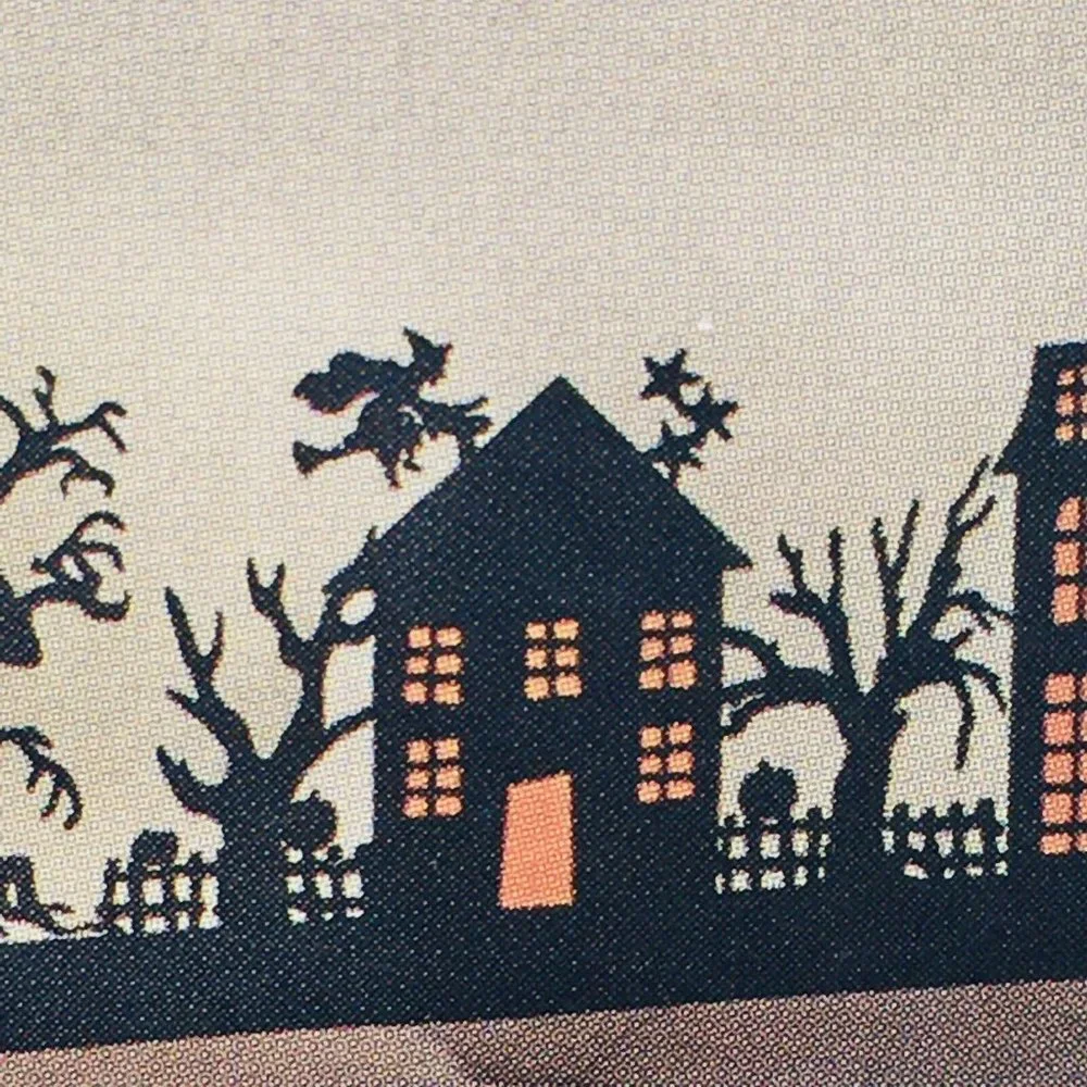 Cynthia Rowley Halloween Tablecloth Haunted House Spooky Tree Flying Witch 60x84